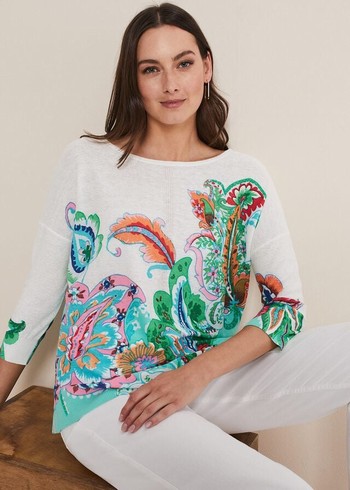 Phase Eight Azalia Paisley Print Knitwear Multicolor USA | 2605498-AB